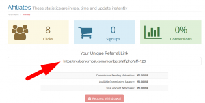 How to open an Affiliate Account from Redserverhost Client Area