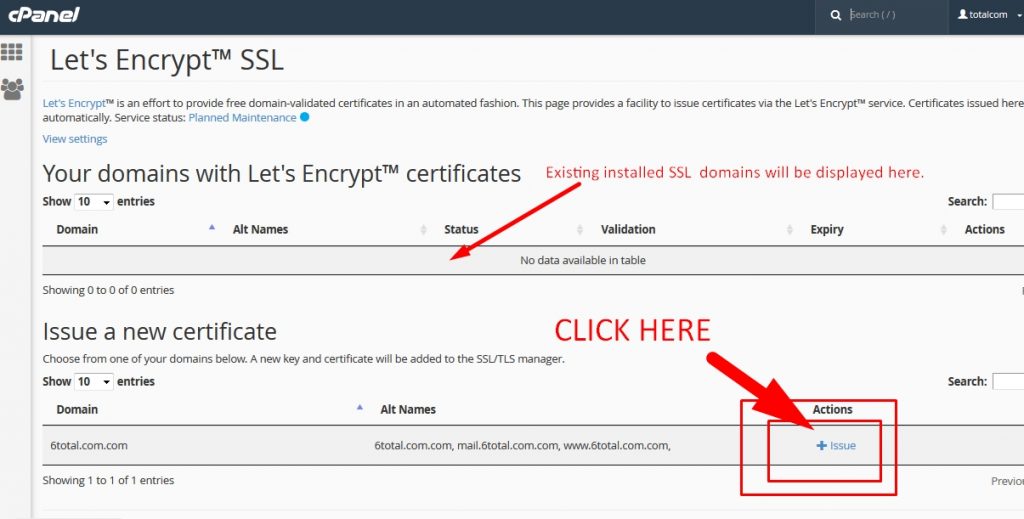 Issue + icon in Let's Encrypt Fleet SSL plugin