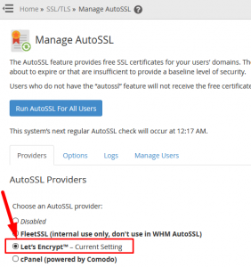 How to Install Let's Encrypt AutoSSL in WHM Root server