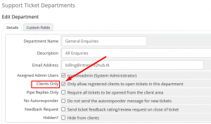 HOW TO ALLOW ONLY REGISTERED CLIENTS TO OPEN TICKET IN WHMCS