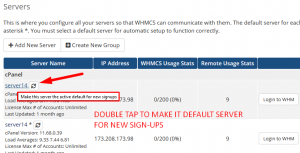 HOW TO SETUP DEFAULT SERVER IN WHMCS