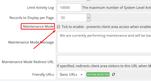 HOW TO ENABLE MAINTENANCE MODE IN WHMCS AND DISABLE USERS FROM ACCESSING CLIENT AREA