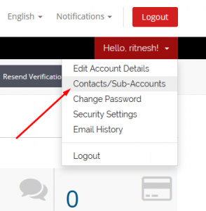 HOW DO I ADD SUB-ACCOUNT IN REDSERVERHOST CLIENT AREA