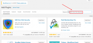 how to secure wordpress with SAR One Click security plugin
