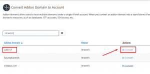 HOW TO CONVERT AN ADDON DOMAIN TO CPANEL ACCOUNT VIA WHM