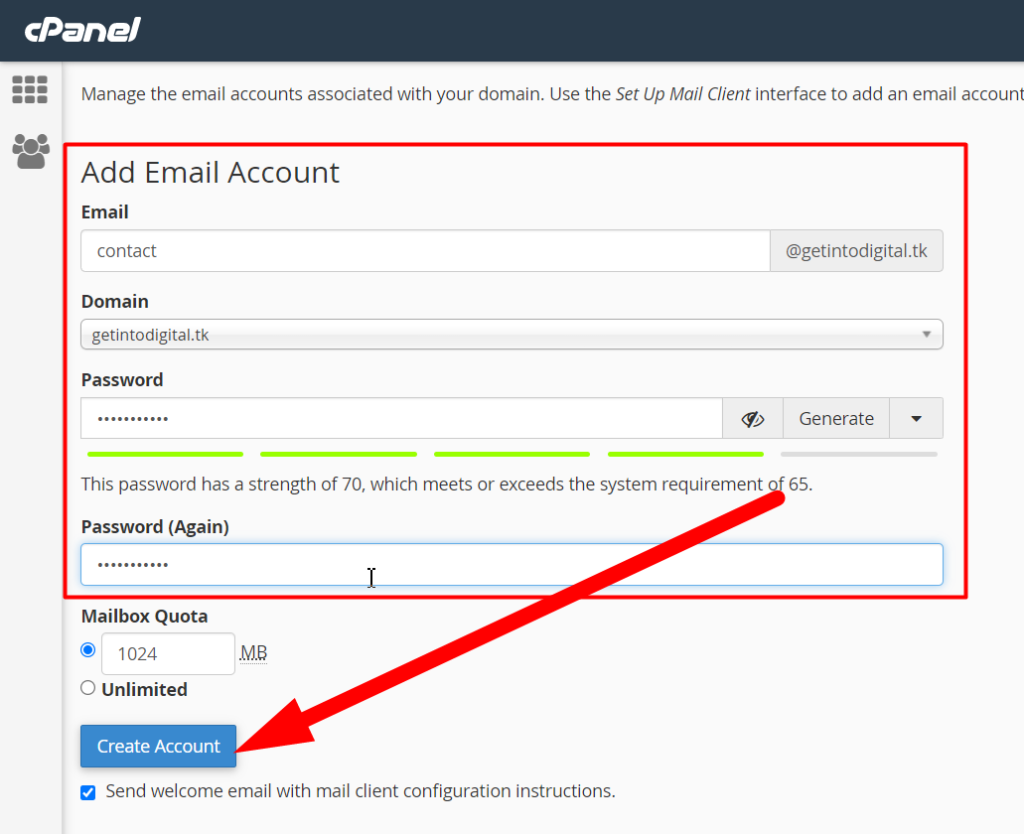 How to create email accounts in cPanel - Redserverhost.com