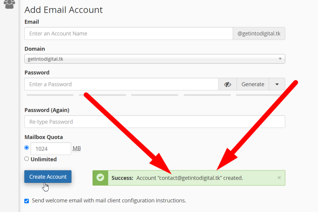 How to create email accounts in cPanel - Redserverhost.com