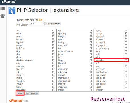 how to check enabled php extensions in cpanel