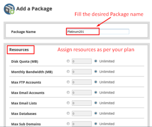 How To Create Packages in WHM