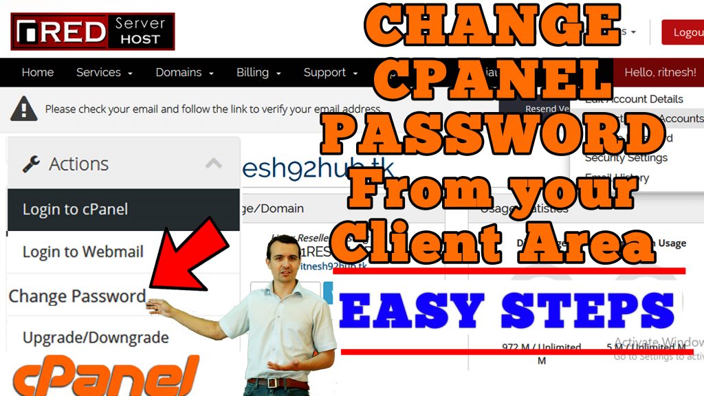 How to change your cPanel password from client area