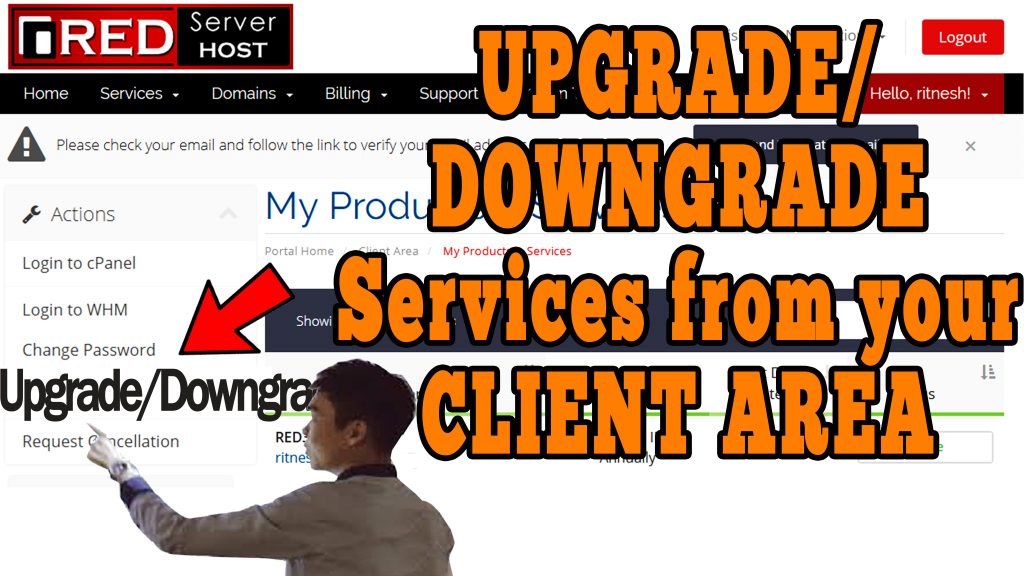 How to upgrade/downgrade order for any service from client area