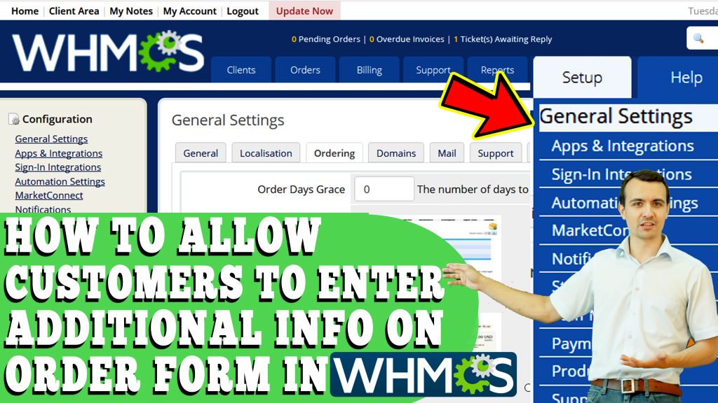 HOW TO ALLOW CUSTOMERS TO ENTER ADDITIONAL INFO ON ORDER FORM IN WHMCS
