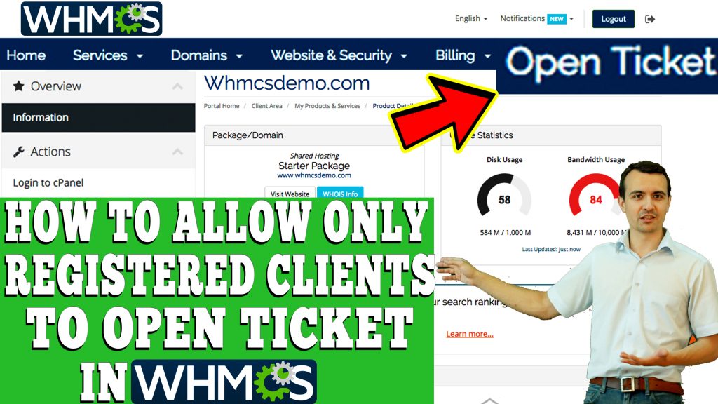 HOW TO ALLOW ONLY REGISTERED CLIENTS TO OPEN TICKET IN WHMCS