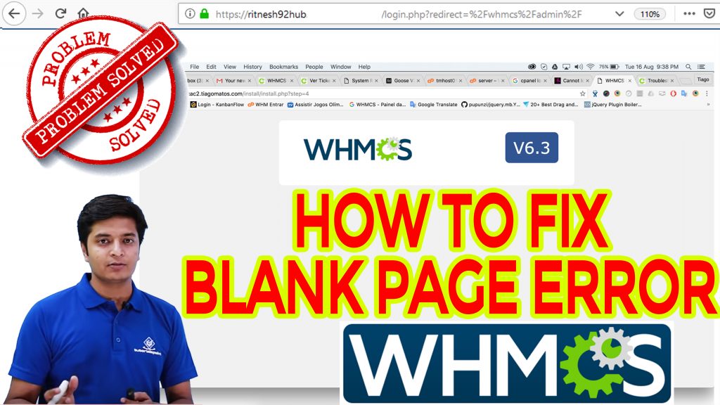 HOW TO FIX WHMCS Blank Page error