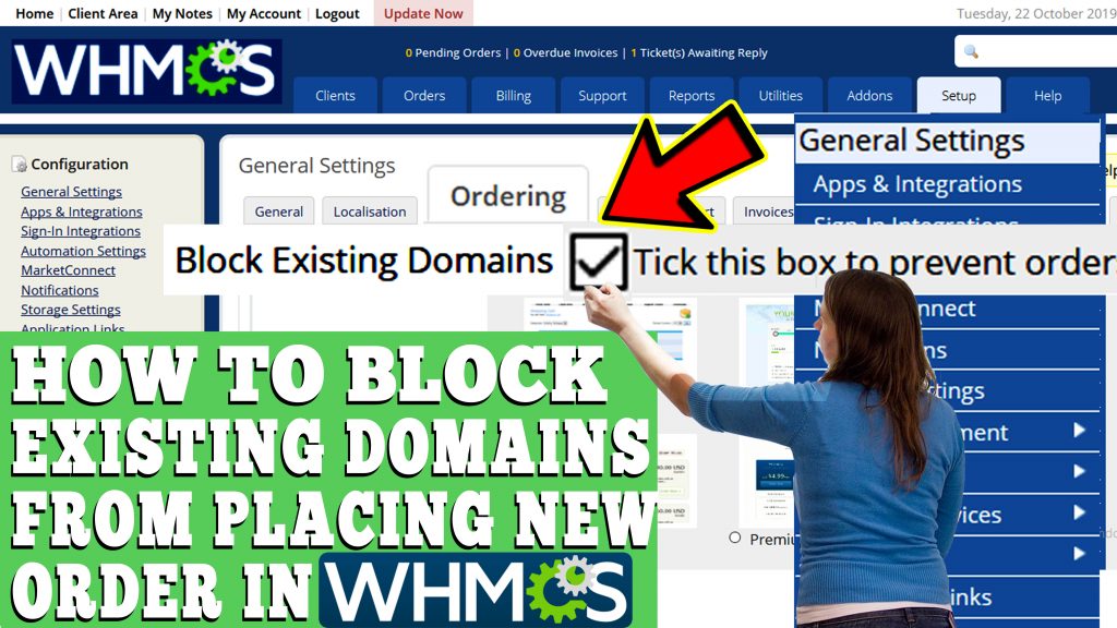 HOW TO BLOCK EXISTING DOMAIN FROM PLACING NEW ORDER IN WHMCS