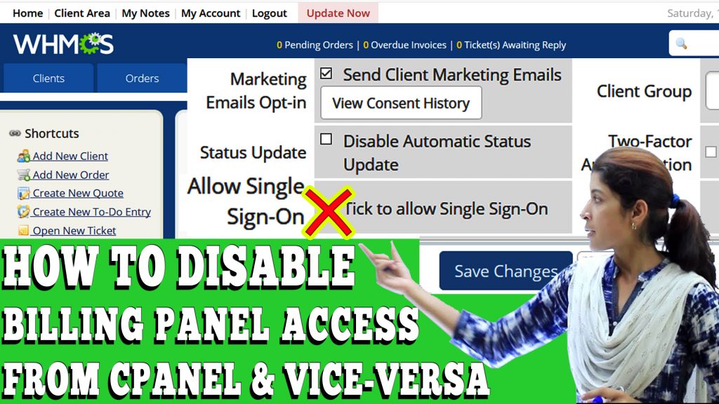 HOW TO DISABLE BILLING PANEL ACCESS FROM CPANEL AND VICE-VERSA FROM WHMCS