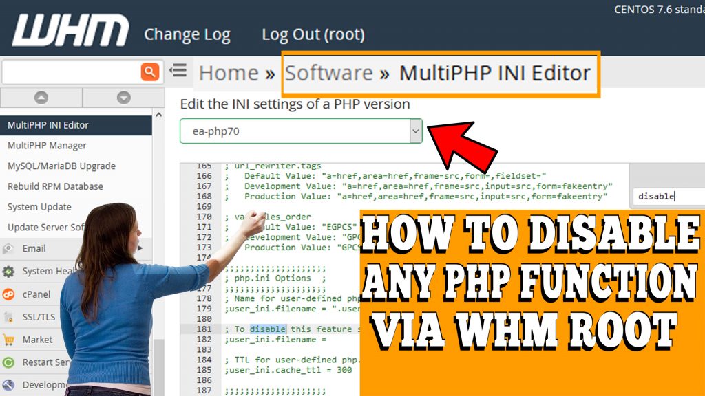 HOW TO DISABLE PHP FUNCTIONS FOR ANY PHP VERSION IN WHM ROOT