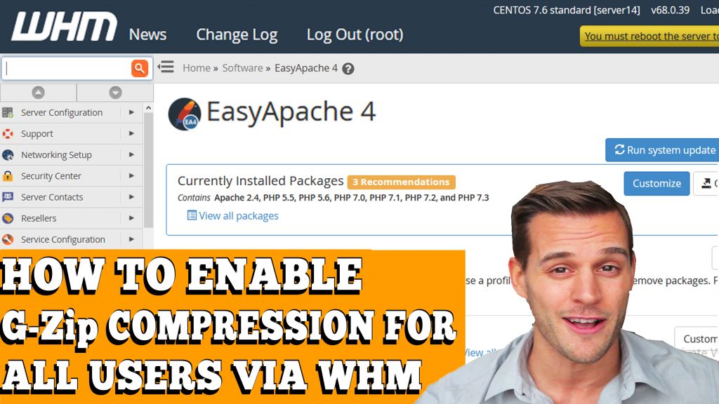 HOW TO ENABLE G-ZIP COMPRESSION FOR ALL USERS VIA WHM ROOT