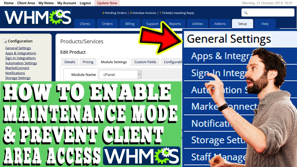 HOW TO ENABLE MAINTENANCE MODE IN WHMCS AND DISABLE USERS FROM ACCESSING CLIENT AREA