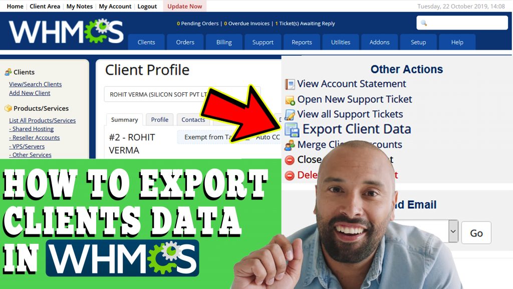 HOW TO EXPORT CLIENTS DATA IN WHMCS