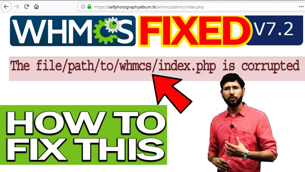 HOW TO FIX WHMCS Error-" index.php is corrupted"