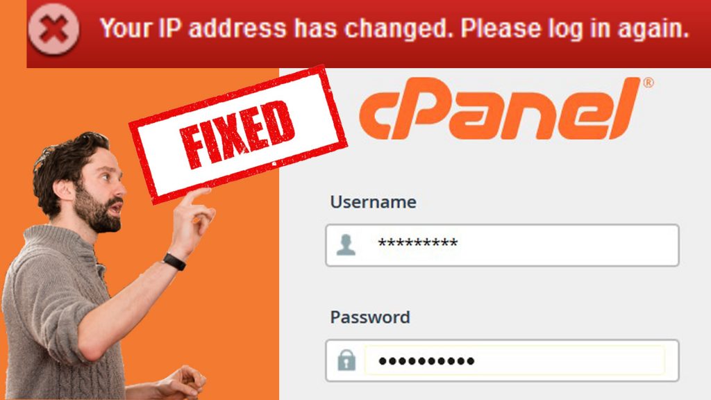 How do I fix the "Your IP address has been changed" issue in the CPanel login
