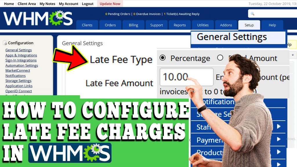 HOW TO CONFIGURE LATE FEE CHARGES IN WHMCS
