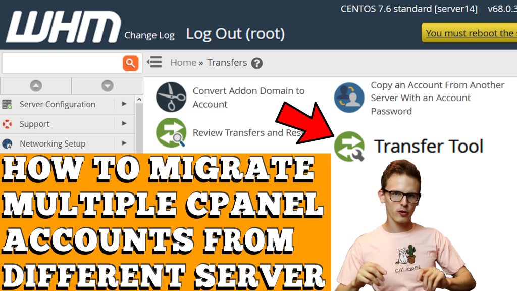 transfer mulitples account from another server to your server using WHM