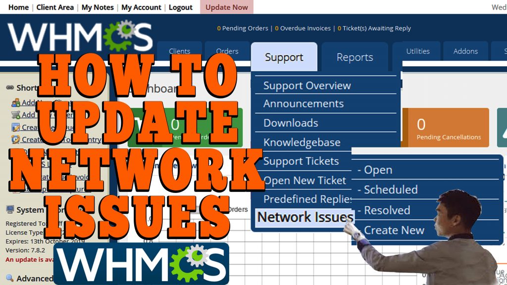 How to update Network issue in WHMCS