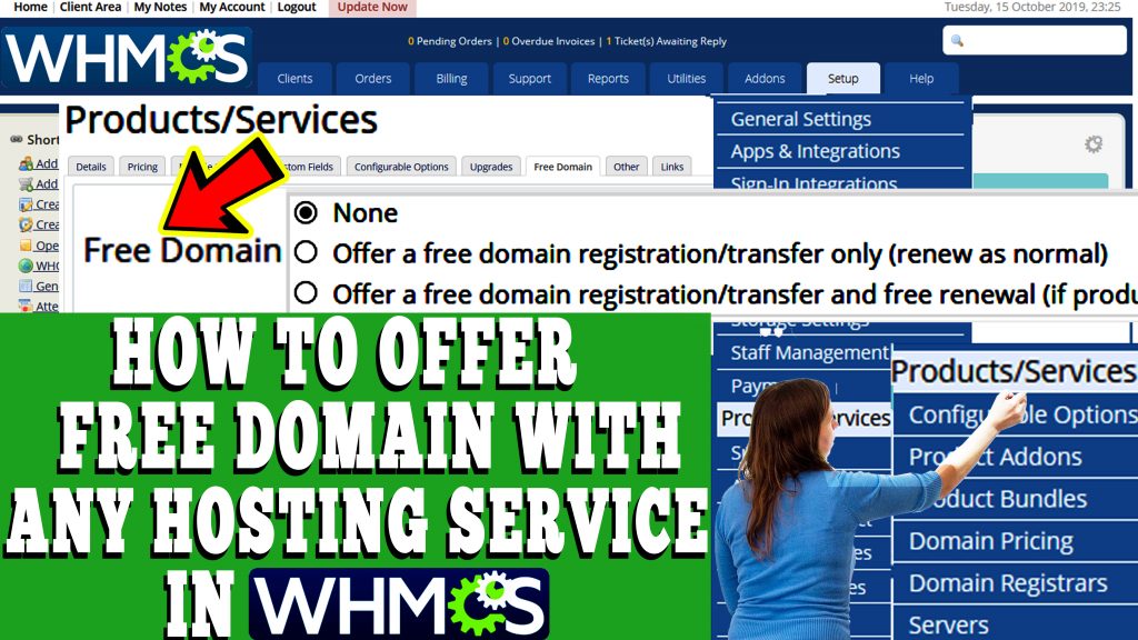 HOW TO OFFER FREE DOMAIN WITH ANY HOSTING SERVICE IN WHMCS