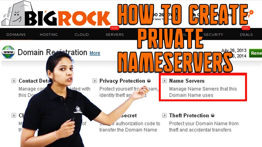 HOW DO I CREATE PRIVATE NAMESERVERS AT BIGROCK