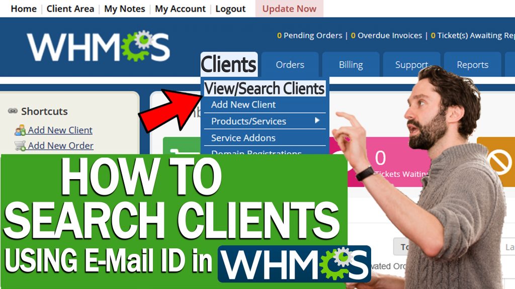 How to search your clients using their Email in WHMCS