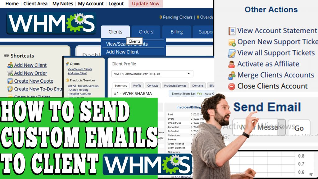 HOW TO SEND CUSTOM EMAILS DIRECTLY TO CLIENT IN WHMCS