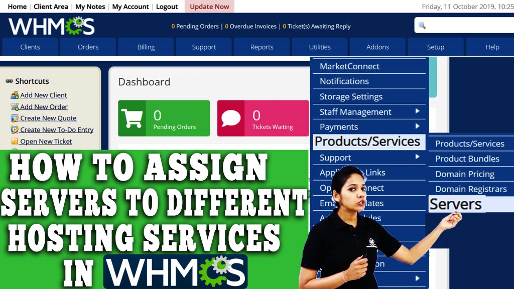 HOW TO ASSIGN SERVERS TO DIFFERENT HOSTING SERVICES IN WHMCS