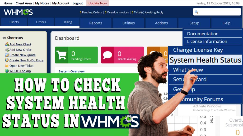 HOW TO CHECK SYSTEM HEALTH STATUS IN WHMCS