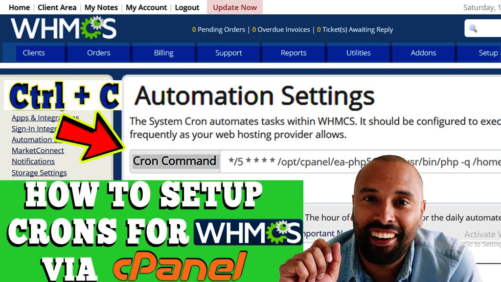 HOW TO SETUP CRONS FOR WHMCS WITHIN CPANEL
