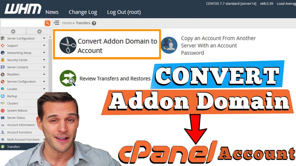 HOW TO CONVERT AN ADDON DOMAIN TO CPANEL ACCOUNT VIA WHM