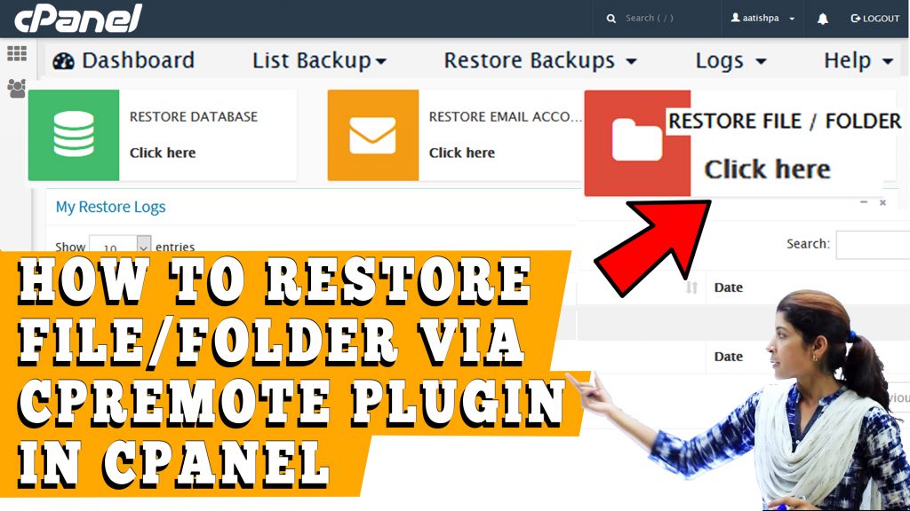How to restore a particular file or folder using whmremote Backup plugin in cPanel