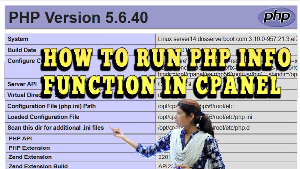 HOW TO RUN PHP INFO FUNCTION IN CPANEL