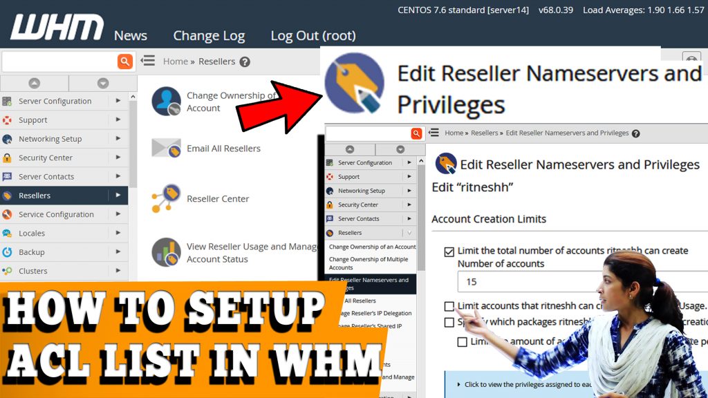 HOW TO SETUP ACL (Automatic Configuration List) IN WHM