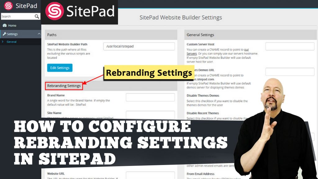 How to configure Rebranding settings in Sitepad