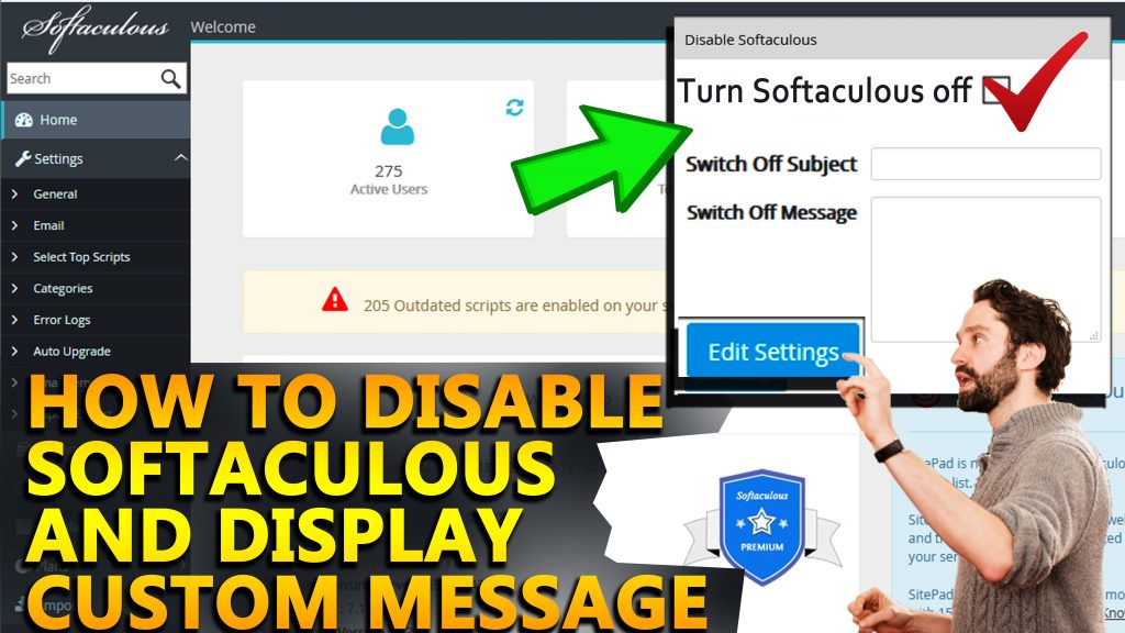 How to Disable Softaculous & display custom message