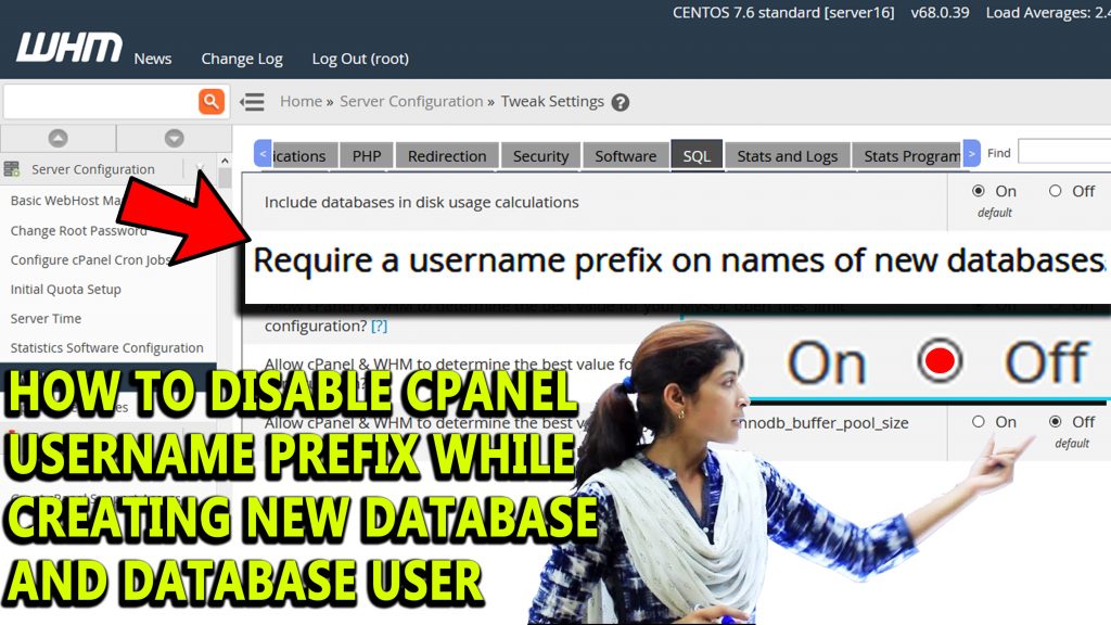 How to disable username prefix in database name and database users in WHM
