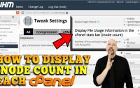 How to display inode count in each cPanel