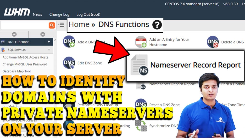 HOW TO IDENTIFY DOMAINS WITH PRIVATE NAMESERVERS IN SERVER
