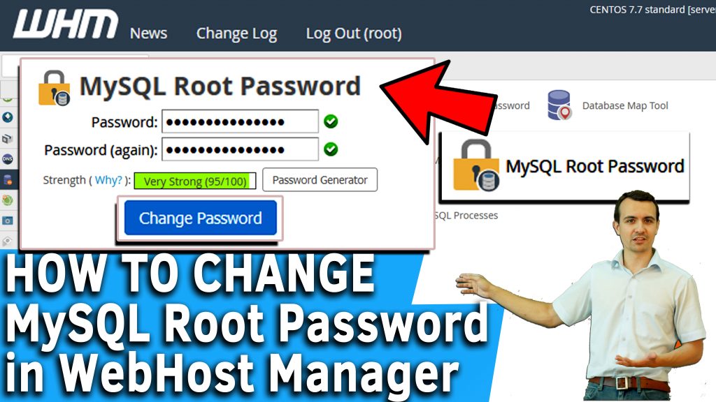 How to change MySQL root password in WHM