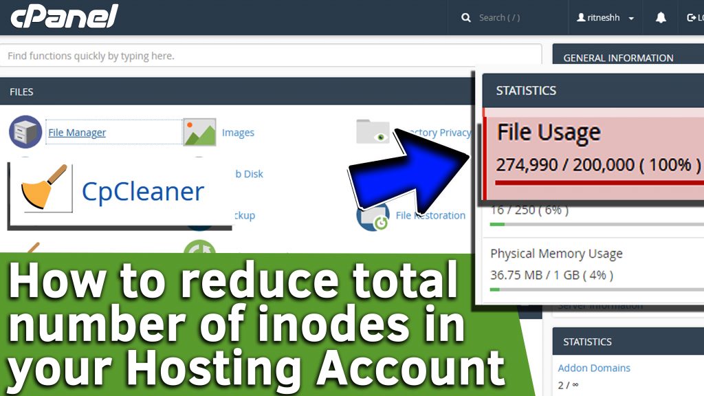 How to reduce number of inodes in your hosting account