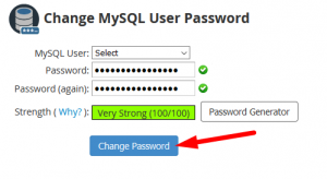 How to change MySQL User Password in WHM