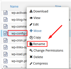 How to rename wp-config.php in a running WordPress site