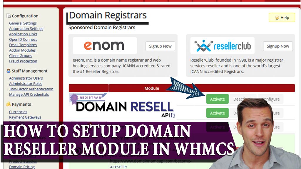 How to Setup DomainResell module in WHMCS